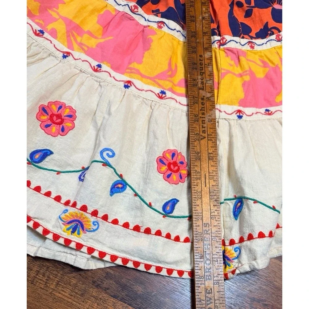 Girls Zara embroidered layered skirt sz 6/7. Vibrant colorful fun. Back 2 school